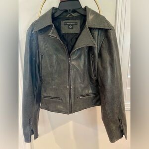 Rampage Women's Black Leather Zip Moto Jacket